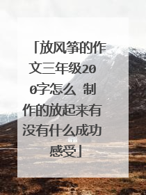 放风筝的作文三年级200字怎么 制作的放起来有没有什么成功 感受