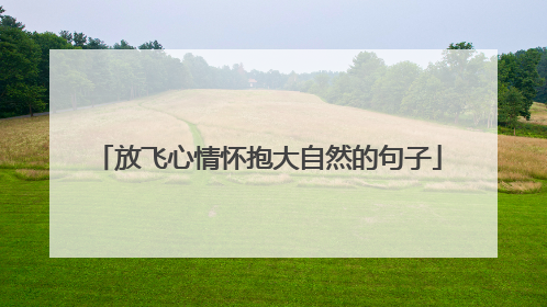 放飞心情怀抱大自然的句子