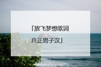 放飞梦想歌词真正男子汉