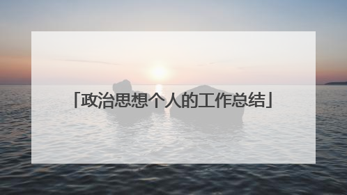 政治思想个人的工作总结