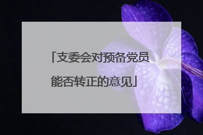支委会对预备党员能否转正的意见