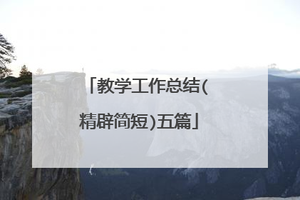 教学工作总结(精辟简短)五篇
