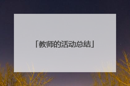 教师的活动总结