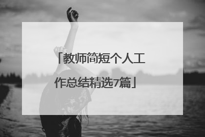 教师简短个人工作总结精选7篇