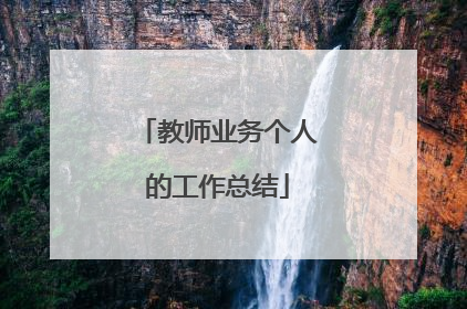 教师业务个人的工作总结