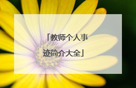 教师个人事迹简介大全