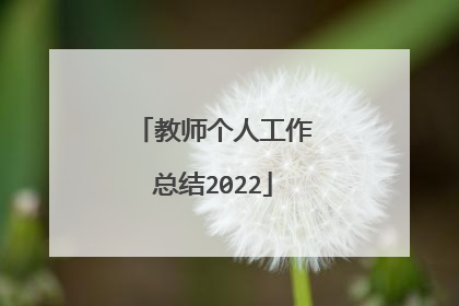 教师个人工作总结2022