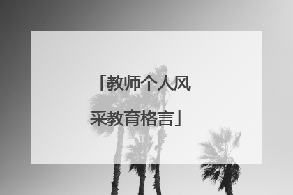 教师个人风采教育格言