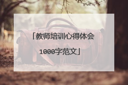 教师培训心得体会1000字范文