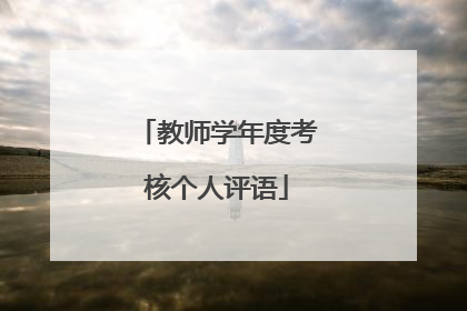 教师学年度考核个人评语