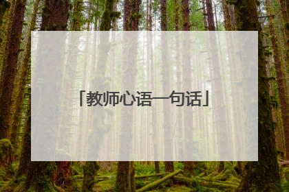 教师心语一句话