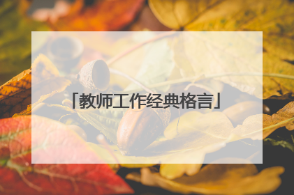 教师工作经典格言