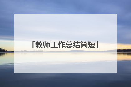 教师工作总结简短