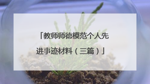 教师师德模范个人先进事迹材料（三篇）