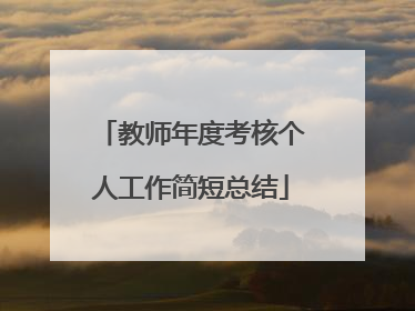 教师年度考核个人工作简短总结
