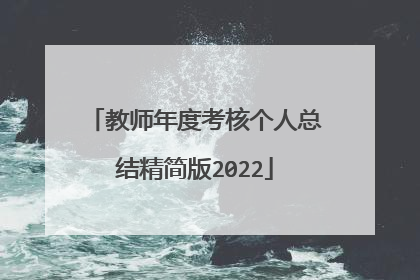 教师年度考核个人总结精简版2022