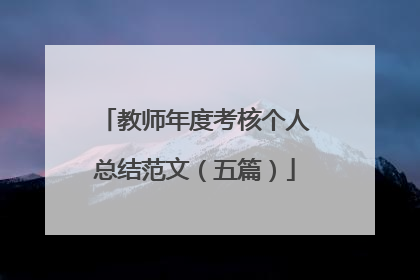 教师年度考核个人总结范文（五篇）