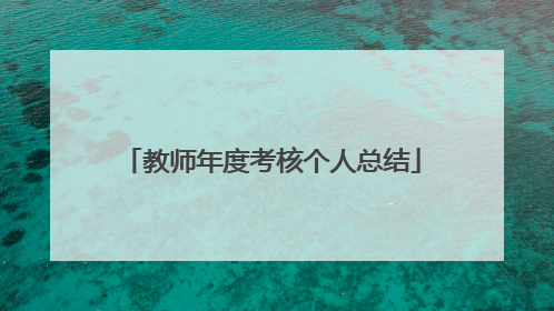 教师年度考核个人总结