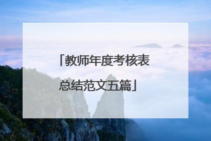 教师年度考核表总结范文五篇