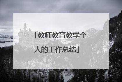 教师教育教学个人的工作总结