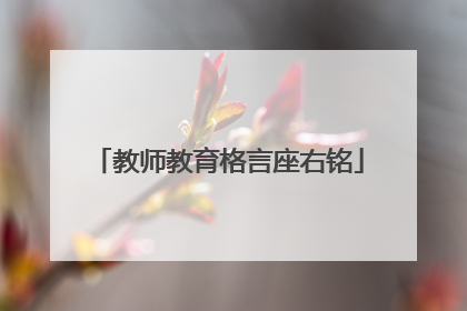 教师教育格言座右铭