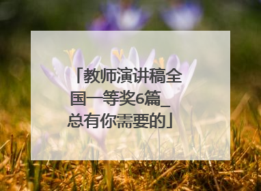 教师演讲稿全国一等奖6篇_总有你需要的