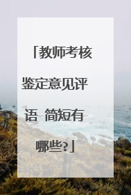 教师考核鉴定意见评语 简短有哪些?