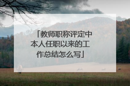 教师职称评定中本人任职以来的工作总结怎么写