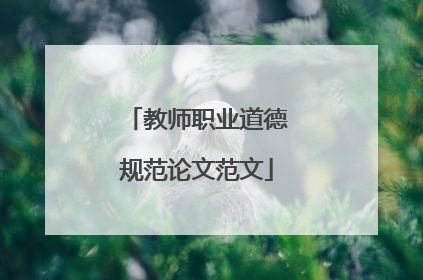 教师职业道德规范论文范文