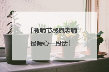 教师节感恩老师最暖心一段话