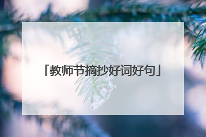 教师节摘抄好词好句