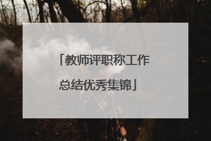 教师评职称工作总结优秀集锦