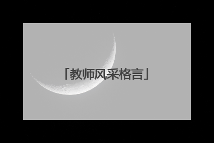 教师风采格言