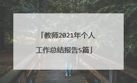 教师2021年个人工作总结报告5篇
