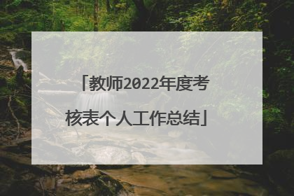 教师2022年度考核表个人工作总结