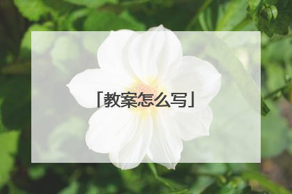 教案怎么写