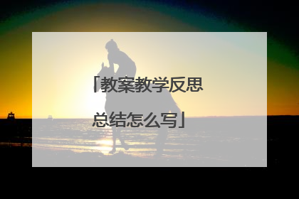 教案教学反思总结怎么写