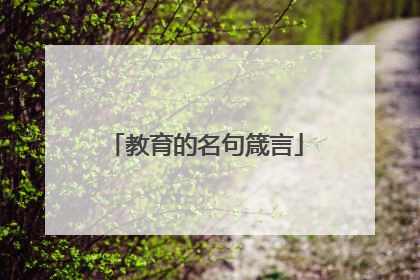 教育的名句箴言