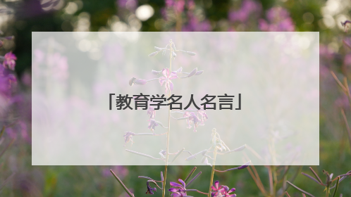 教育学名人名言