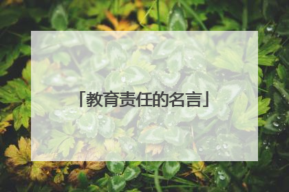 教育责任的名言