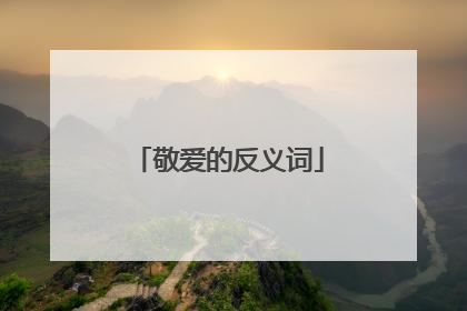 敬爱的反义词