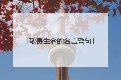 敬畏生命的名言警句