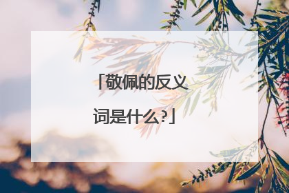 敬佩的反义词是什么?