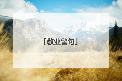 敬业警句