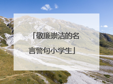 敬廉崇洁的名言警句小学生