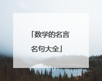 数学的名言名句大全