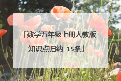 数学五年级上册人教版知识点归纳 15条