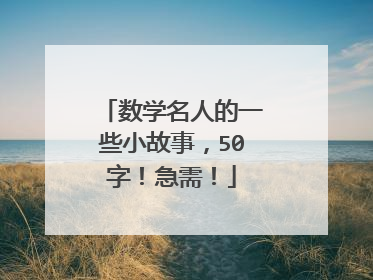数学名人的一些小故事,50字!急需!