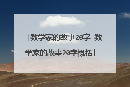数学家的故事20字 数学家的故事20字概括
