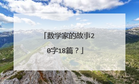 数学家的故事20字18篇？